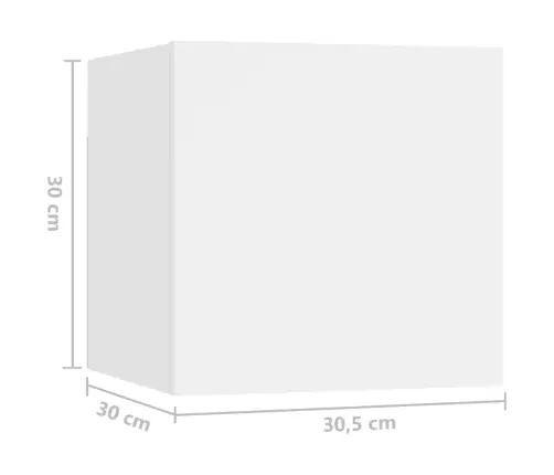 Televizoriaus Spintelių Komplektas, 8 Dalių, Baltas, Mediena Televizoriaus Spintelių Komplektas, 8 Dalių, Baltas, Mediena