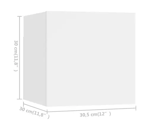 5-Osaline Telerikappide Komplekt, Valge, Tehispuit