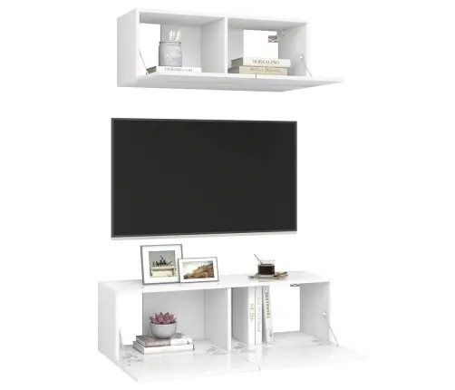 2-Daļīgs Tv Skapīšu Komplekts, Balta, Inženierijas Koks Vidaxl 2-Daļīgs Tv Skapīšu Komplekts, Balta, Inženierijas Koks Vidaxl