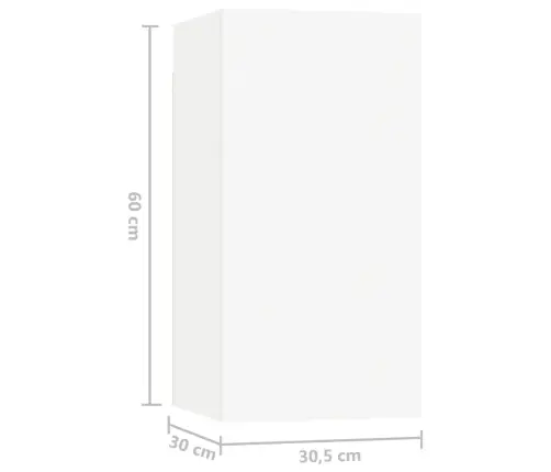 8-Daļīgs Tv Plauktu Komplekts, Balts, Inženierijas Koks Vidaxl