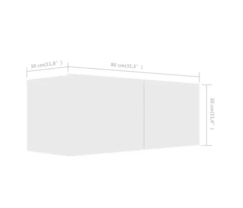 8-Osaline Telerikappide Komplekt, Valge, Tehispuit