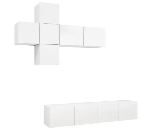 7-Daļīgs Tv Skapīšu Komplekts, Balts, Inženierijas Koks Vidaxl