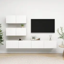 4-Daļīgs Tv Skapīšu Komplekts, Balts, Inženierijas Koks Vidaxl