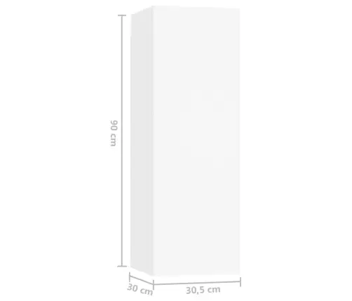 7-Osaline Telerikappide Komplekt, Valge, Tehispuit