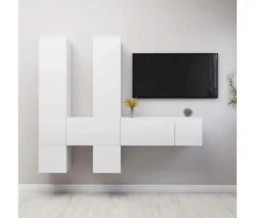 7-Osaline Telerikappide Komplekt, Valge, Tehispuit