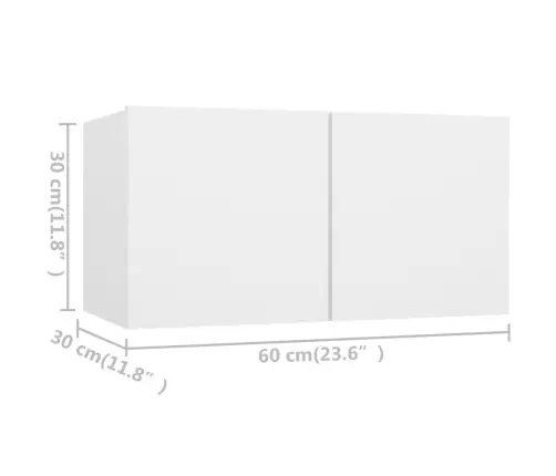 Televizoriaus Spintelių Komplektas, 6 Dalių, Baltas, Mdp