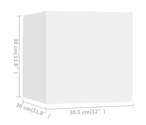 Televizoriaus Spintelių Komplektas, 6 Dalių, Baltas, Mdp