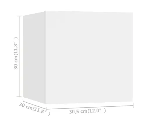 5-Osaline Telerikappide Komplekt, Valge, Puitlaastplaat