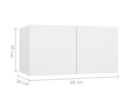 Televizoriaus Spintelių Komplektas, 10 Dalių, Baltas, Mediena