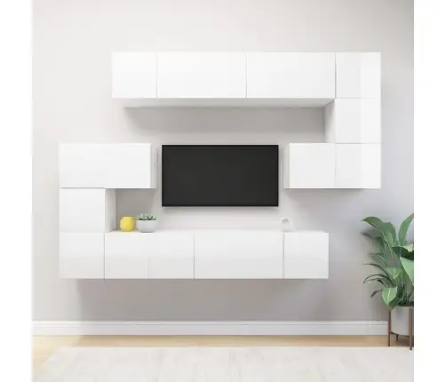 Televizoriaus Spintelių Komplektas, 10 Dalių, Baltas, Mediena