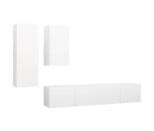 4-Daļīgs Tv Skapīšu Komplekts, Balts, Inženierijas Koks Vidaxl 4-Daļīgs Tv Skapīšu Komplekts, Balts, Inženierijas Koks Vidaxl