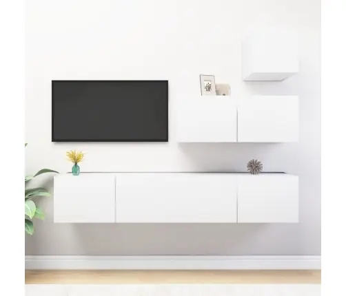 4-Daļīgs Tv Skapīšu Komplekts, Balts, Inženierijas Koks Vidaxl