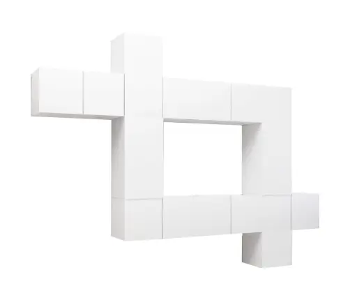 10-Daļīgs Tv Plauktu Komplekts, Balta Inženierijas Koks Vidaxl