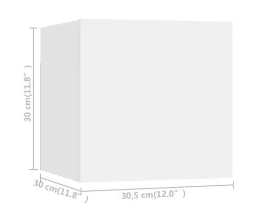 Sienas Tv Skapīši, 8 Gab., Balti, 30,5X30X30 Cm Vidaxl