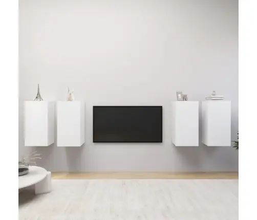 Tv Skapīši, 4 Gab., 30,5X30X60 Cm, Balti, Inženierijas Koks Vidaxl