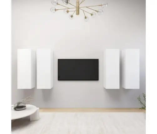 Telerikapid, 4 Tk, Valge, 30,5 X 30 X 90 cm Tehispuit