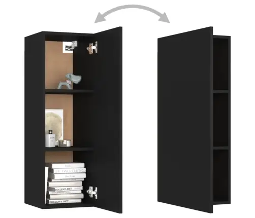 3-Osaline Telerikappide Komplekt, Must, Tehispuit