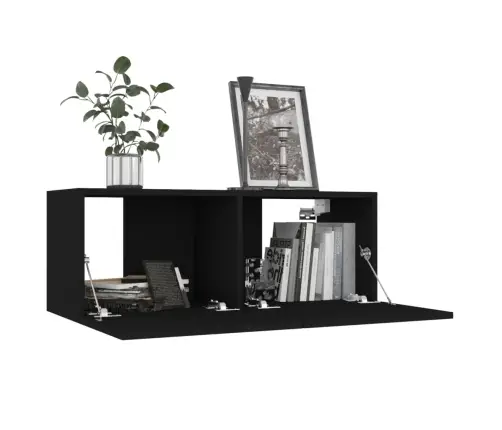 6-Daļīgs Tv Skapīšu Komplekts, Melns, Inženierijas Koks Vidaxl