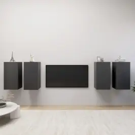 Tv Skapīši, 4 Gab., 30,5X30X60 Cm, Pelēki, Inženierijas Koks Vidaxl