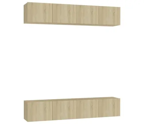 Tv Skapīši, 4 Gab., 80X30X30 Cm, Ozola Krāsa, Inženierijas Koks Vidaxl