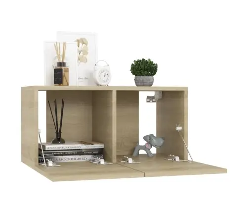 Televizoriaus Spintelių Komplektas, 8 Dalių, Ąžuolo, Mediena