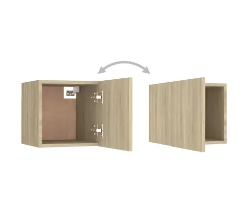 Televizoriaus Spintelių Komplektas, 8 Dalių, Ąžuolo, Mediena