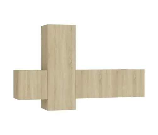 3-Daļīgs Tv Skapīšu Komplekts, Ozola Krāsa, Inženierijas Koks Vidaxl