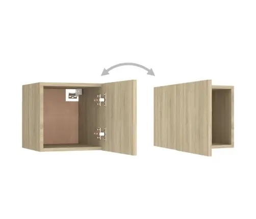 3-Osaline Telerikappide Komplekt, Sonoma Tamm, Tehispuit