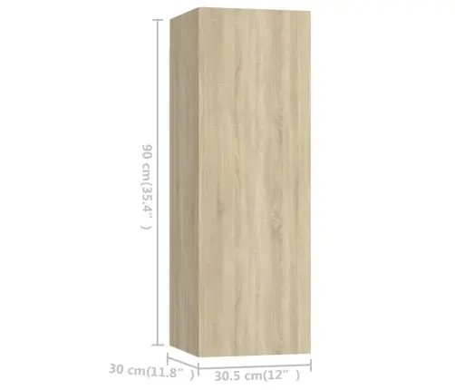 10-Osaline Telerikappide Komplekt, Sonoma Tamm, Tehispuit 10-Osaline Telerikappide Komplekt, Sonoma Tamm, Tehispuit