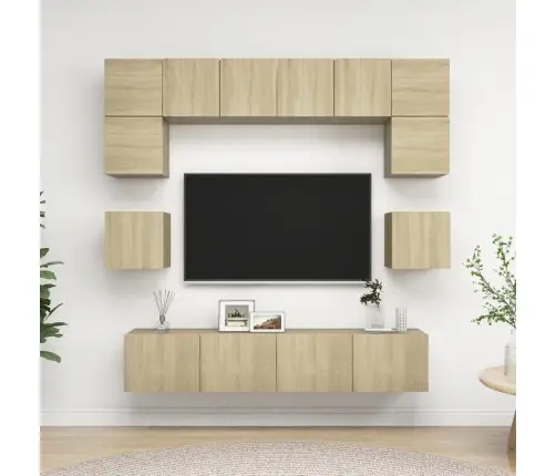 8-Daļīgs Tv Skapīšu Komplekts, Ozola Krāsa, Inženierijas Koks Vidaxl