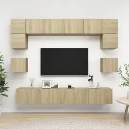 8-Daļīgs Tv Skapīšu Komplekts, Ozola Krāsa, Inženierijas Koks Vidaxl