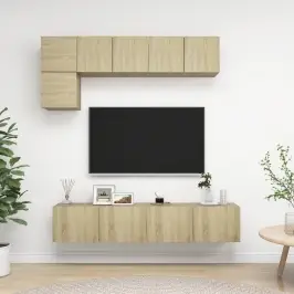 5-Daļīgs Tv Skapīšu Komplekts, Ozola Krāsa, Inženierijas Koks Vidaxl