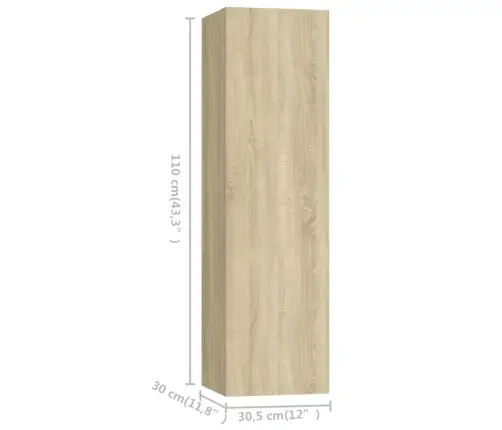 5-Daļīgs Tv Skapīšu Komplekts, Ozolkoka Krāsa Inženierijas Koks Vidaxl