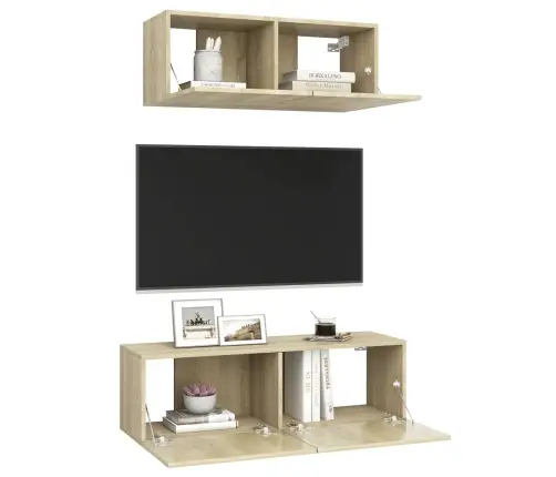 2-Osaline Telerikappide Komplekt, Sonoma Tamm, Tehispuit