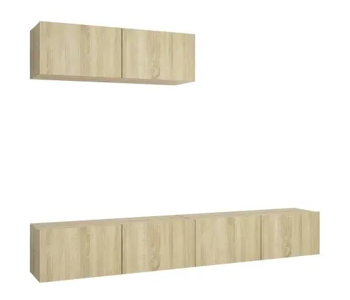 Tv Skapīši, 3 Gab., Ozolkoka Krāsa, Inženierijas Koks Vidaxl