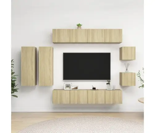 8-Daļīgs Tv Skapīšu Komplekts, Ozola Krāsa, Inženierijas Koks Vidaxl
