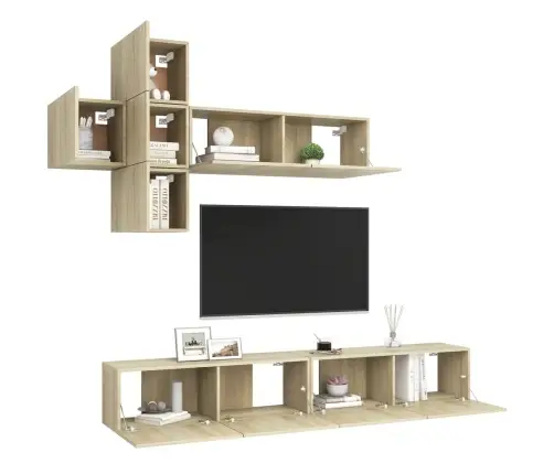 7-Osaline Telerikappide Komplekt, Sonoma Tamm, Tehispuit