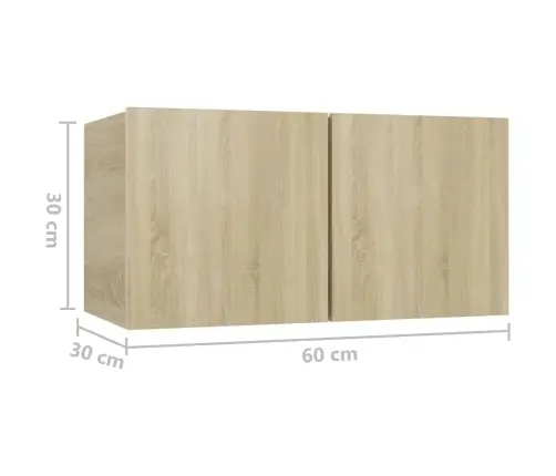 Televizoriaus Spintelių Komplektas, 7 Dalių, Ąžuolo, Mediena