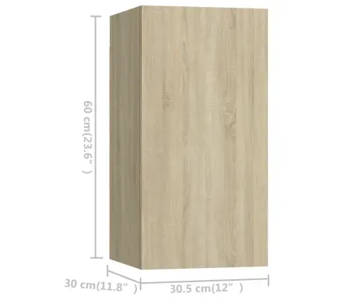 7-Osaline Telerikappide Komplekt, Sonoma Tamm, Tehispuit