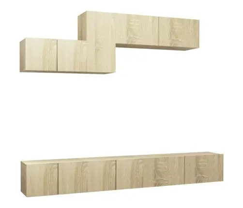 6-Daļīgs Tv Skapīšu Komplekts, Ozola Krāsa, Inženierijas Koks Vidaxl