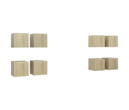 Sieninės Televizoriaus Spintelės, 8Vnt., Ąžuolo, 30,5X30X30Cm