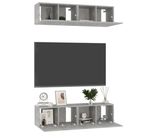Tv Skapīši, 4 Gab., 60X30X30Cm, Betona Pelēki Inženierijas Koks Vidaxl Tv Skapīši, 4 Gab., 60X30X30Cm, Betona Pelēki Inženierijas Koks Vidaxl