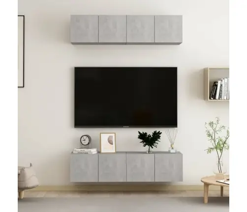 Tv Skapīši, 4 Gab., 60X30X30Cm, Betona Pelēki Inženierijas Koks Vidaxl Tv Skapīši, 4 Gab., 60X30X30Cm, Betona Pelēki Inženierijas Koks Vidaxl