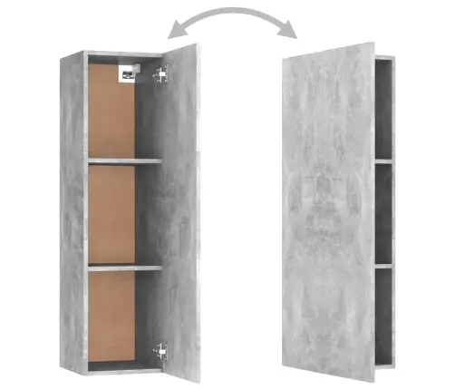 Televizoriaus Spintelių Komplektas, 3 Dalių, Betono, Mediena