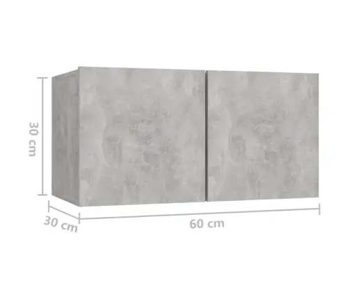 Televizoriaus Spintelių Komplektas, 6 Dalių, Betono, Mediena Televizoriaus Spintelių Komplektas, 6 Dalių, Betono, Mediena