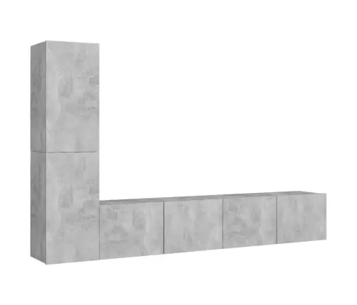 Televizoriaus Spintelių Komplektas, 4 Dalių, Betono Pilkas, Mdp