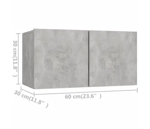 Televizoriaus Spintelių Komplektas, 6 Dalių, Betono Pilkas, Mdp