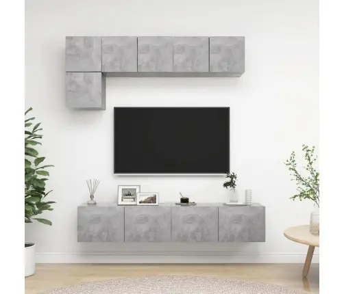 5-Osaline Telerikappide Komplekt, Betoonhall, Tehispuit