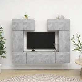6-Daļīgs Tv Skapīšu Komplekts, Betona Pelēks, Inženierijas Koks Vidaxl