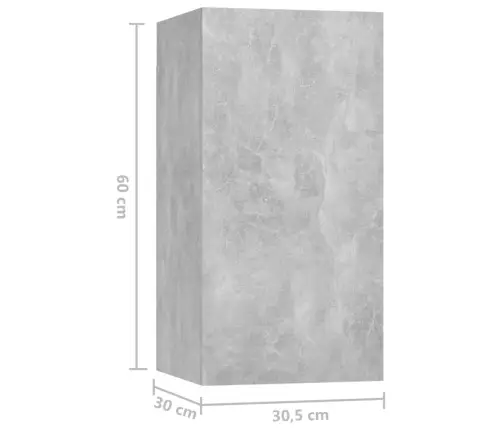 8-Daļīgs Tv Skapīšu Komplekts, Betona Pelēks, Inženierijas Koks Vidaxl